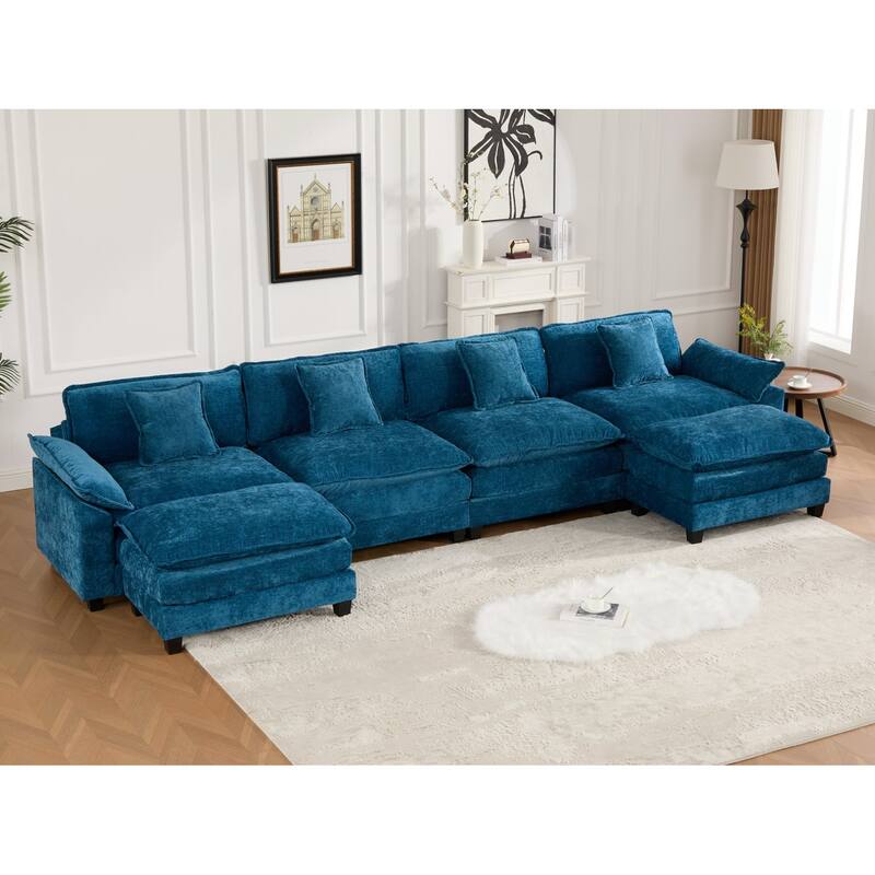 GDF Studio - Sandy Comfort Modern Upholstered Sectional Sofa with Double-Layer Chenille Cushions