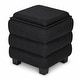 preview thumbnail 4 of 30, Aria Home Tessa Storage Ottoman Cube with Tray Top Seat Bench Black