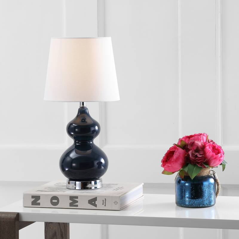 SAFAVIEH Kids Lighting Johnna 18.75-inch Navy Double Mini Table Lamp - 10" W x 10" D x 18.8" H - 10Wx10Dx19H