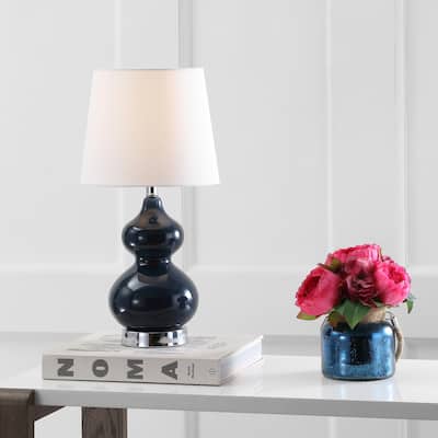 SAFAVIEH Kids Lighting Johnna 18.75-inch Navy Double Mini Table Lamp - 10" W x 10" D x 18.8" H - 10Wx10Dx19H