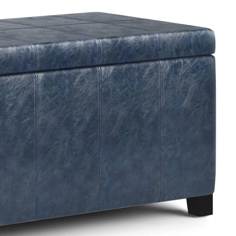 Modern Storage Ottoman Bench - Blue