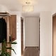 preview thumbnail 4 of 26, Tifany Modern Gold 3-Light Drum Glass Chandelier Semi-Flush Mount Ceiling Light