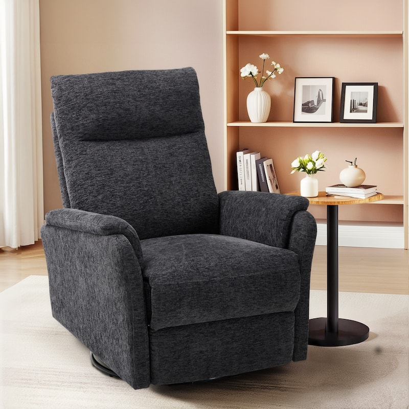 Fabric Recliner Sofa Chair Swivel Rocking Footrest-Single Seat for Living Room