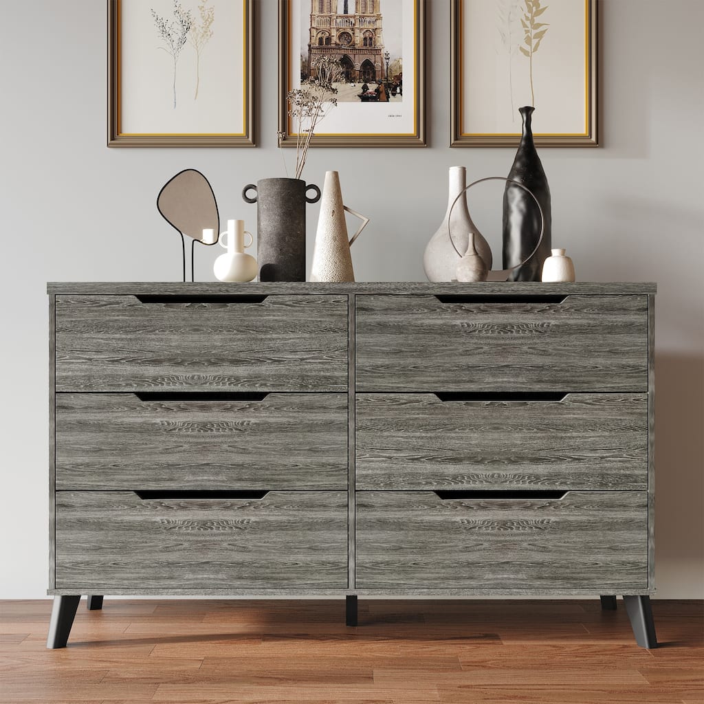 CraftPorch Chic and Vintage Wooden Dresser with 6 drawers