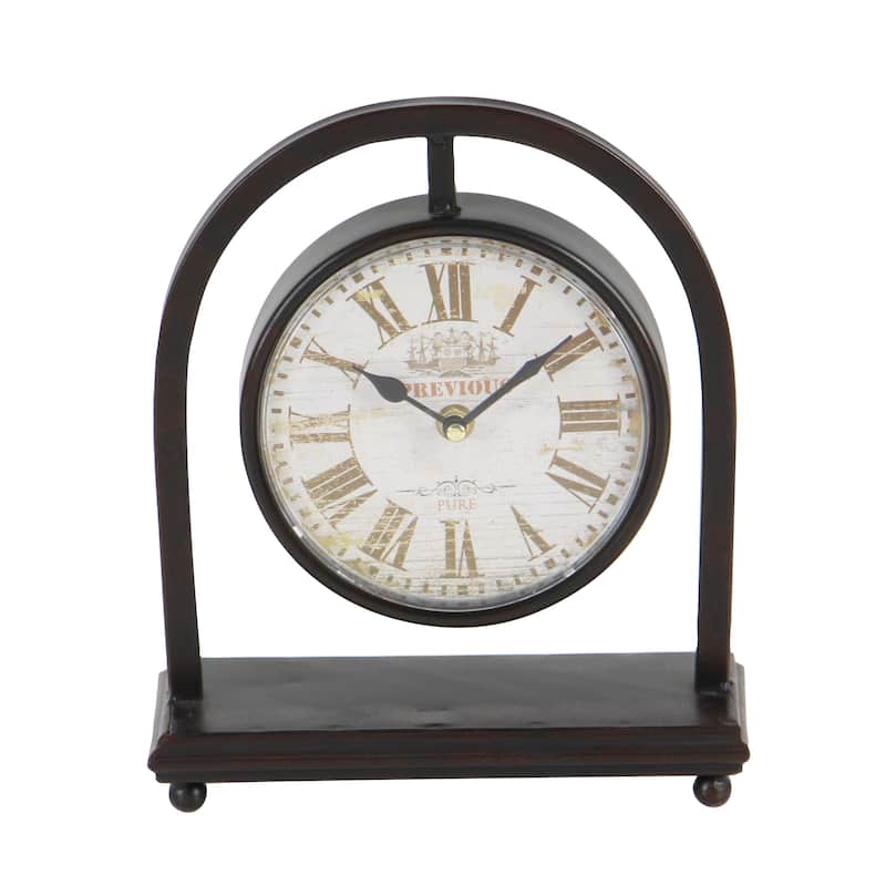 Black Metal Pendulum Stand Clock (Set of 4)