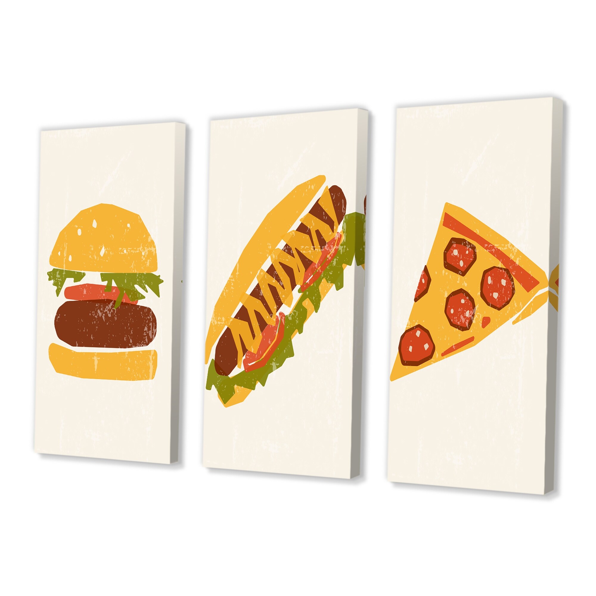 Designart Organic Vintage Hipster Fast Food III Art Print-image