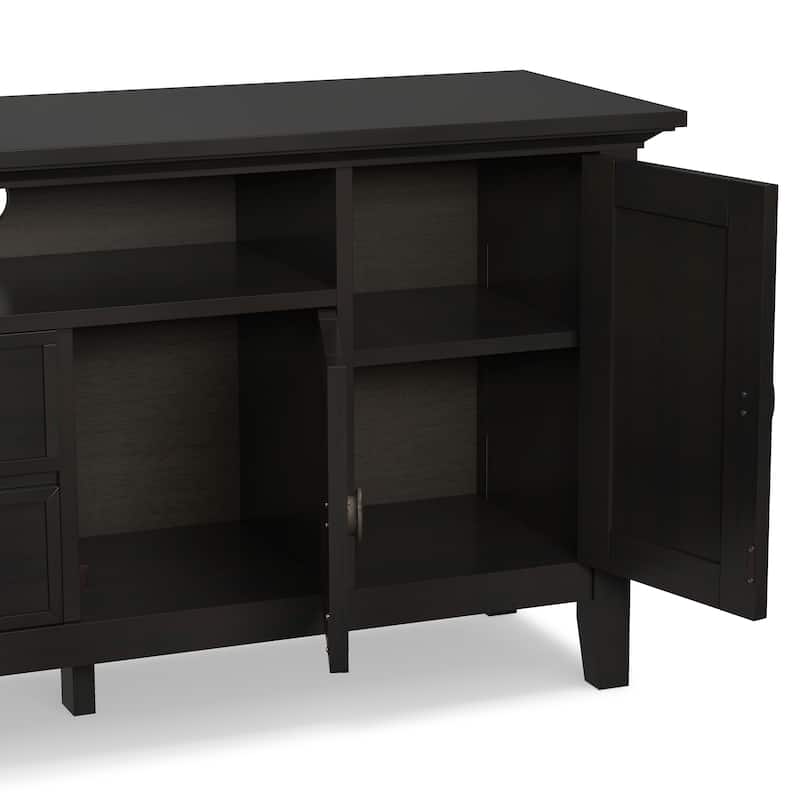WYNDENHALL Mansfield SOLID WOOD 72 inch Wide Transitional TV Media Stand For TVs up to 80 inches - 72'' W x 16.5'' D x 26'' H