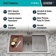 preview thumbnail 5 of 5, 33 Inch Lexicon Platinum Quartz Composite Drop-in Undermount Single Bowl Workstation Galaxy Concrete Kitchen Sink LP-750TM-C