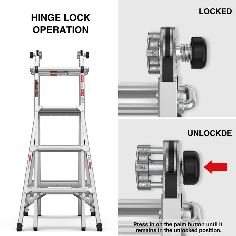 17ft Multi-Position Foldable Aluminum Ladder
