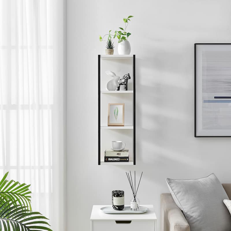 Danya B. Recife Vertical Three-Tier Modern Shadow Box Cube Display Wall Shelf - N/A - White
