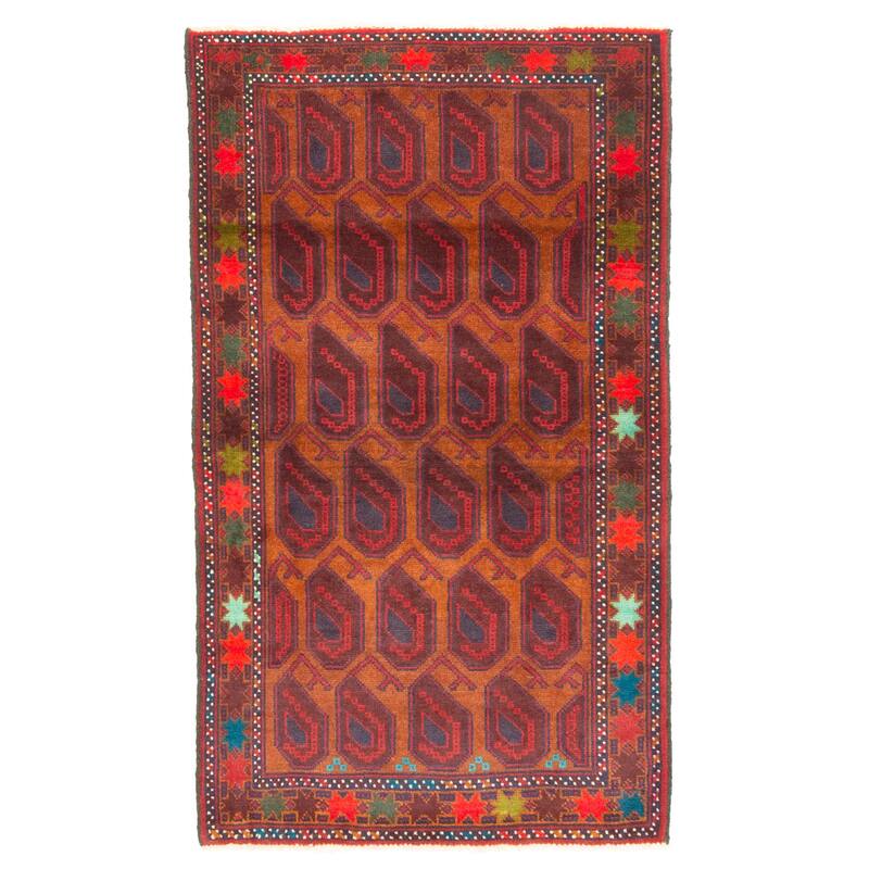 ECARPETGALLERY Hand-knotted Teimani Brown Wool Rug - 2'10 x 4'10
