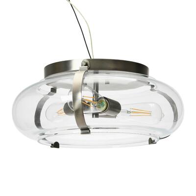 Glass and Metal Flush Mount Ceiling Light