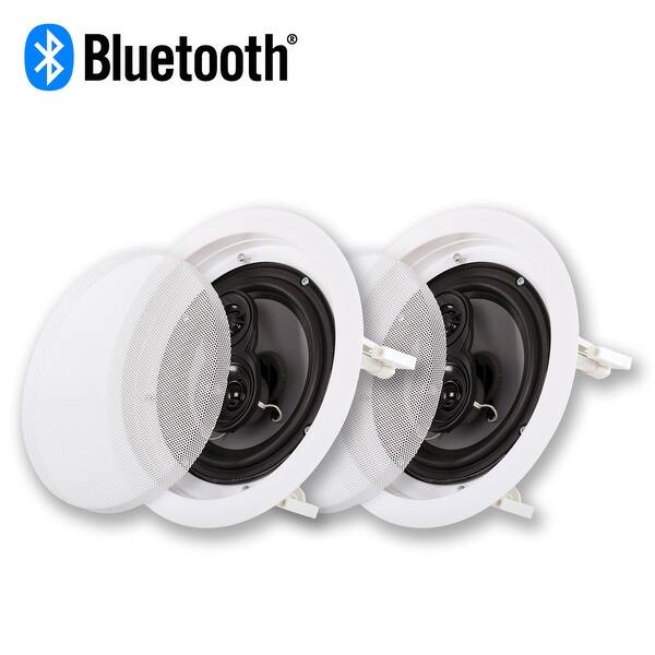 Shop Acoustic Audio Csic63 Bluetooth In Ceiling Speakers With 6 5 Woofers 1 Pair Overstock 28378770