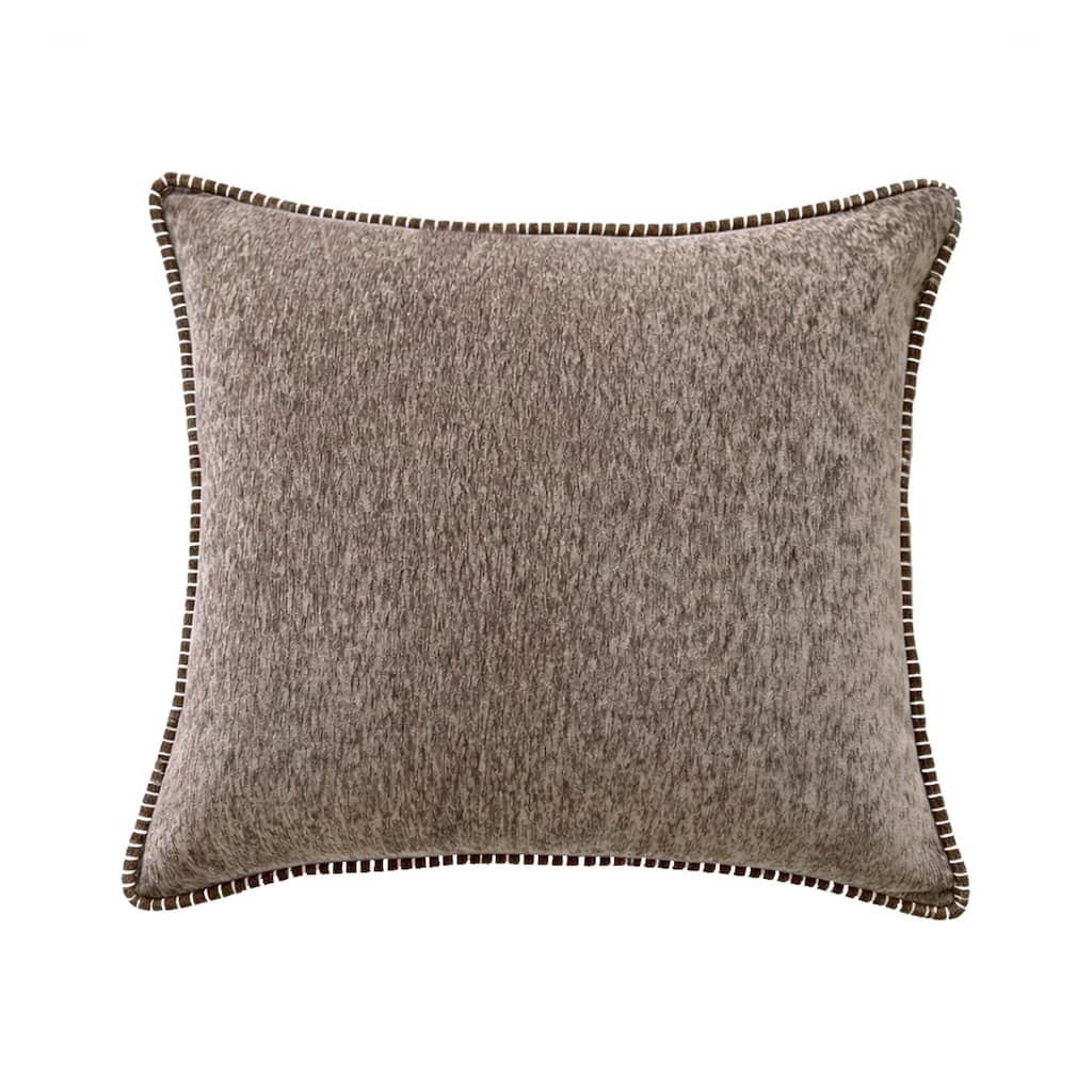 Textured Throw Pillow with Stitched Contrast Edge Set of 2