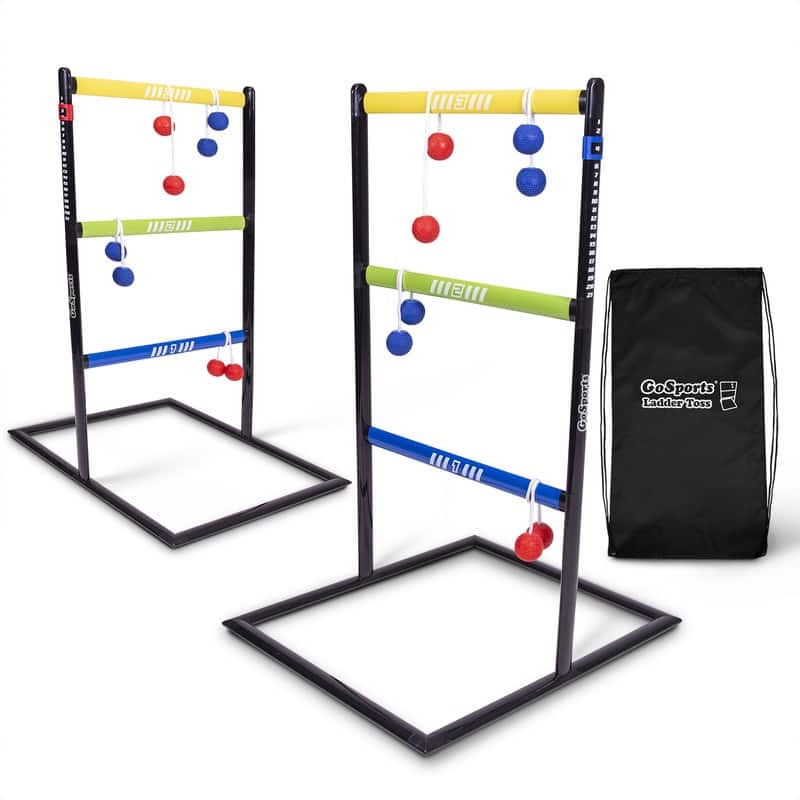 GoSports Pro Grade Ladder Toss Indoor / Outdoor Game Set with 6 Soft Rubber Bolo Balls
