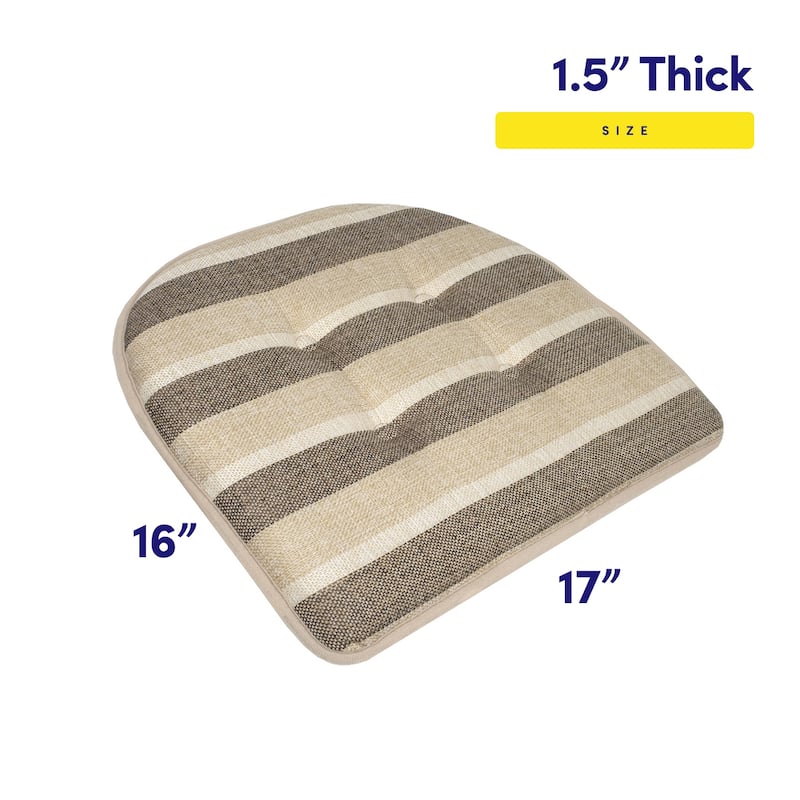 Bradford Striped U Shaped Memory Foam Chair Pad