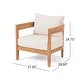 preview thumbnail 3 of 10, Brooklyn Outdoor Acacia Wood Club Chair with Cushions (Set of 2) by Christopher Knight Home