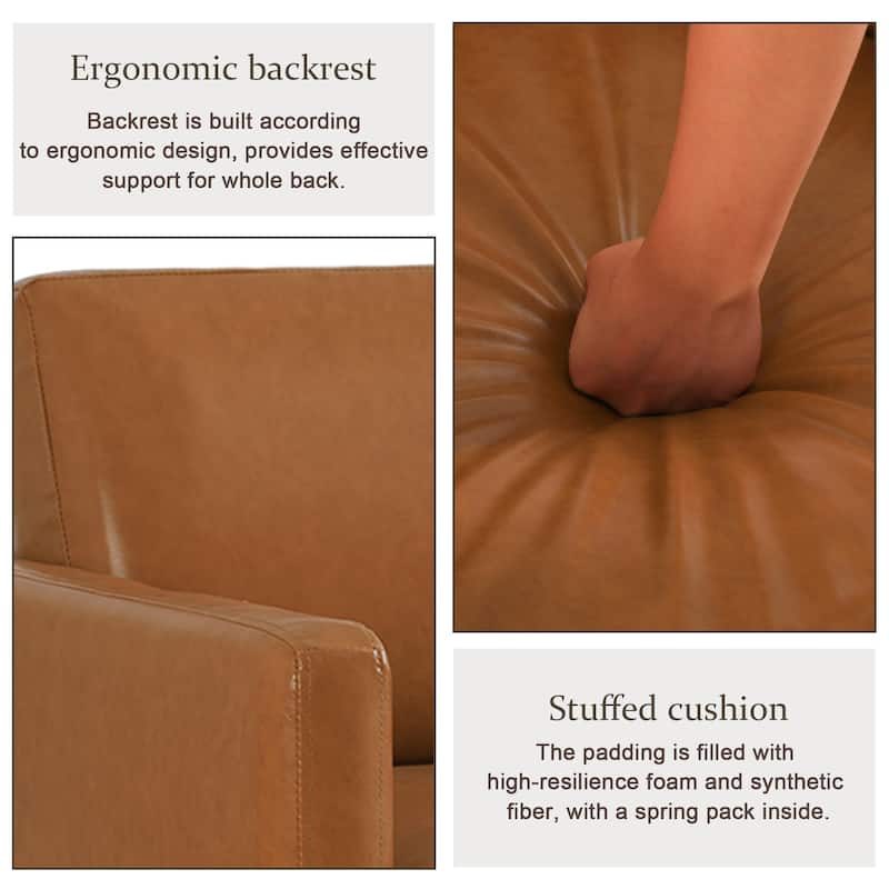 uixe Modern Upholstered Swivel Accent Chair with Pocket Spring Seat