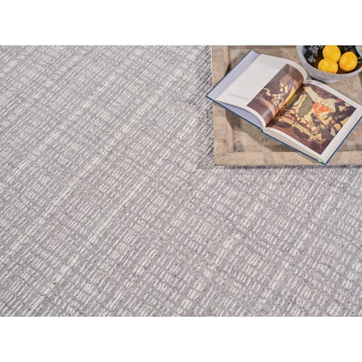 Exquisite Rugs Alpine Handmade Handloomed New Zealand Wool Gray/Ivory Area Rug