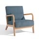preview thumbnail 34 of 141, 25" W Mid Century Upholstered Wood Accent Chair with Pillow set of 2