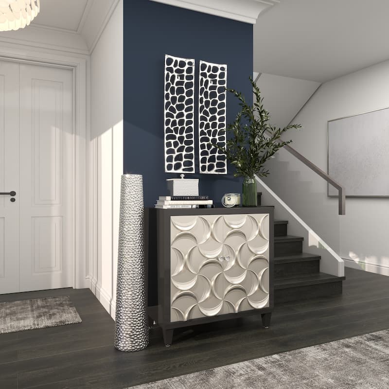 Minimalist Ceramic Modern Tall Vase with Bubble Texture - Silver, Black, Gold, White