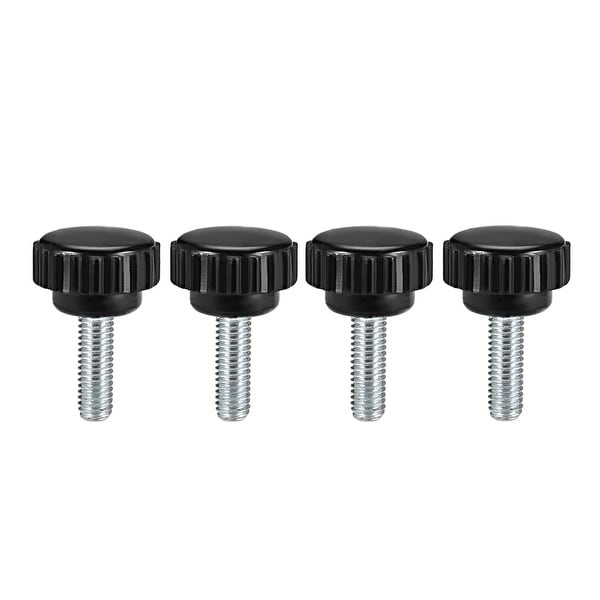 M6 x 15mm Male Thread Knurled Clamping Knobs Grip Thumb Screw on Type 4 Pcs