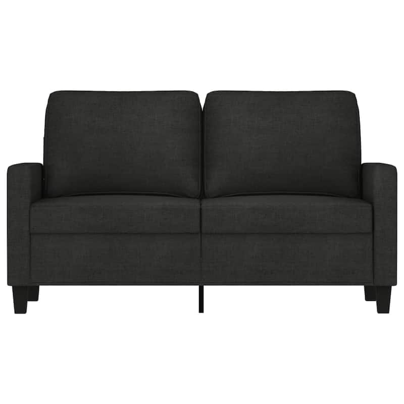 Modern Loveseat in Black Polyester with Simple Minimalist Silhouette