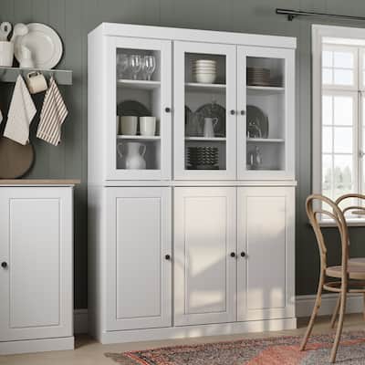 100% Solid Wood 48.5" Kitchen China Buffet Pantry with Solid Wood or Glass Doors by Palace Imports - 48.5" x 71.5"