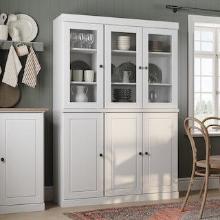 100% Solid Wood 48.5" Kitchen China Buffet Pantry with Solid Wood or Glass Doors by Palace Imports - 48.5" x 71.5"