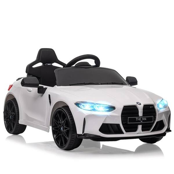 slide 2 of 30, 12V Ride On Toy Car for Kids with Remote Control and LED Light White