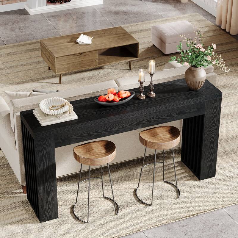 59'' Farmhouse Wood Console Sofa Accent Table for Entryway Foyer