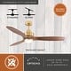 preview thumbnail 4 of 16, Curtiss 52 in. Indoor Outdoor Propeller Ceiling Fan with Wooden Blades, Dimmable LED Light Kit and Remote Control, 3 Speeds