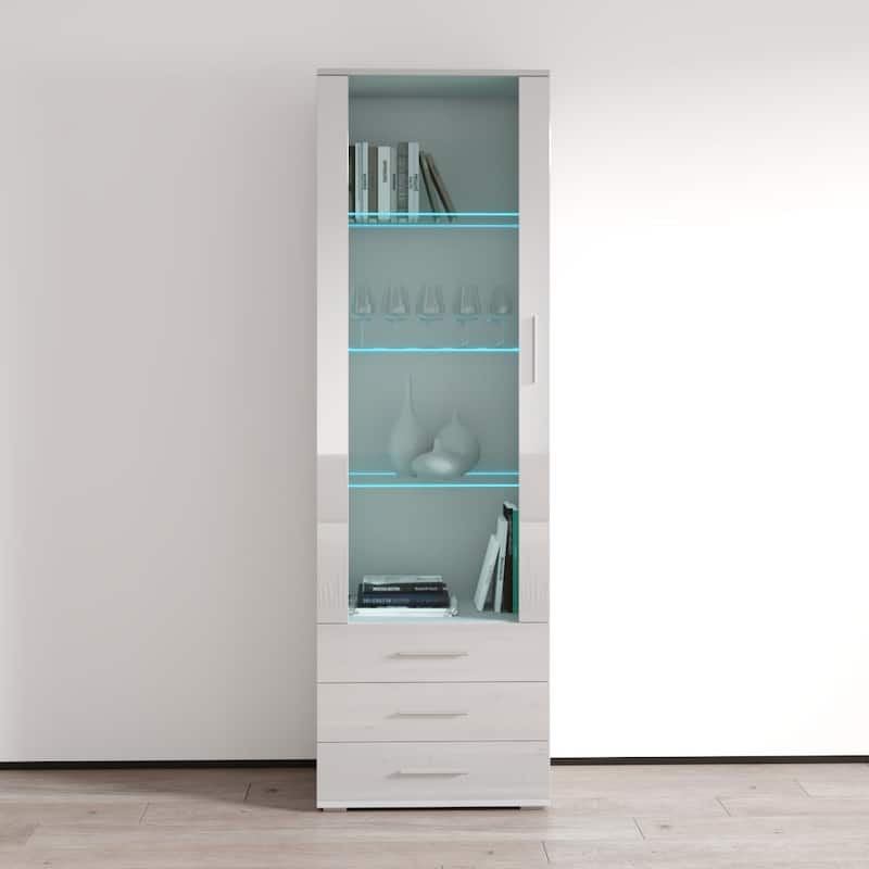 Soho S1 1D3S Modular 1-door Modern 24-inch Bookcase - White