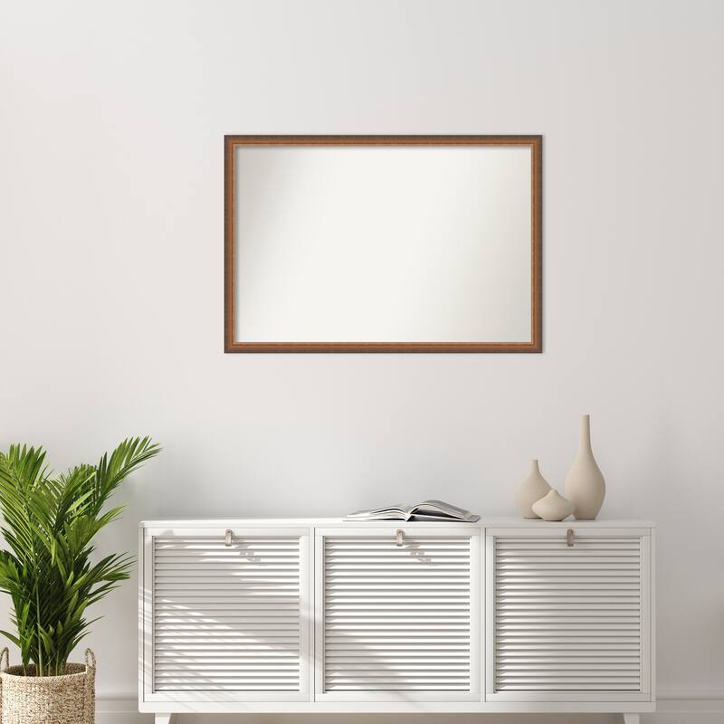 Two Tone Non-Beveled Wood Framed Wall Mirror