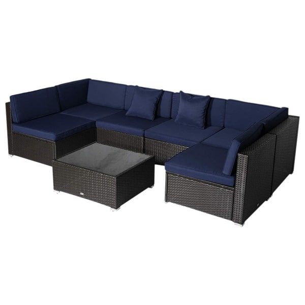 7 Piece Modern Rattan Wicker Outdoor Modular Sectional Patio Set Overstock 28228560