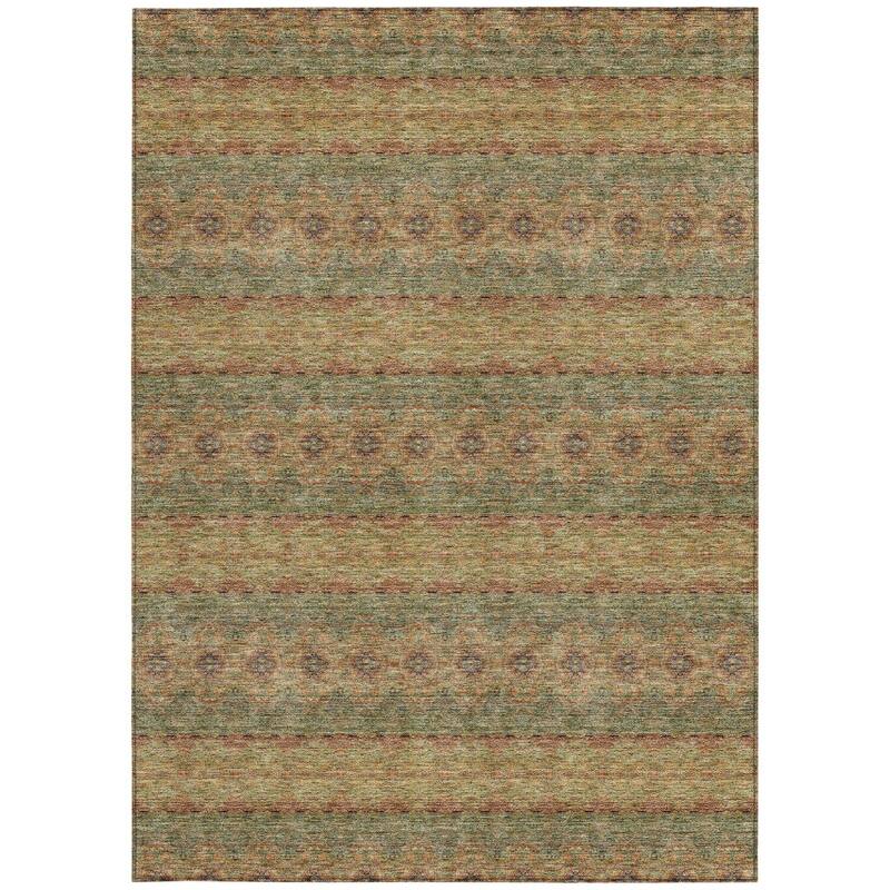 HomeRoots Floral Medallion Transitional Rectangle Outdoor Rug