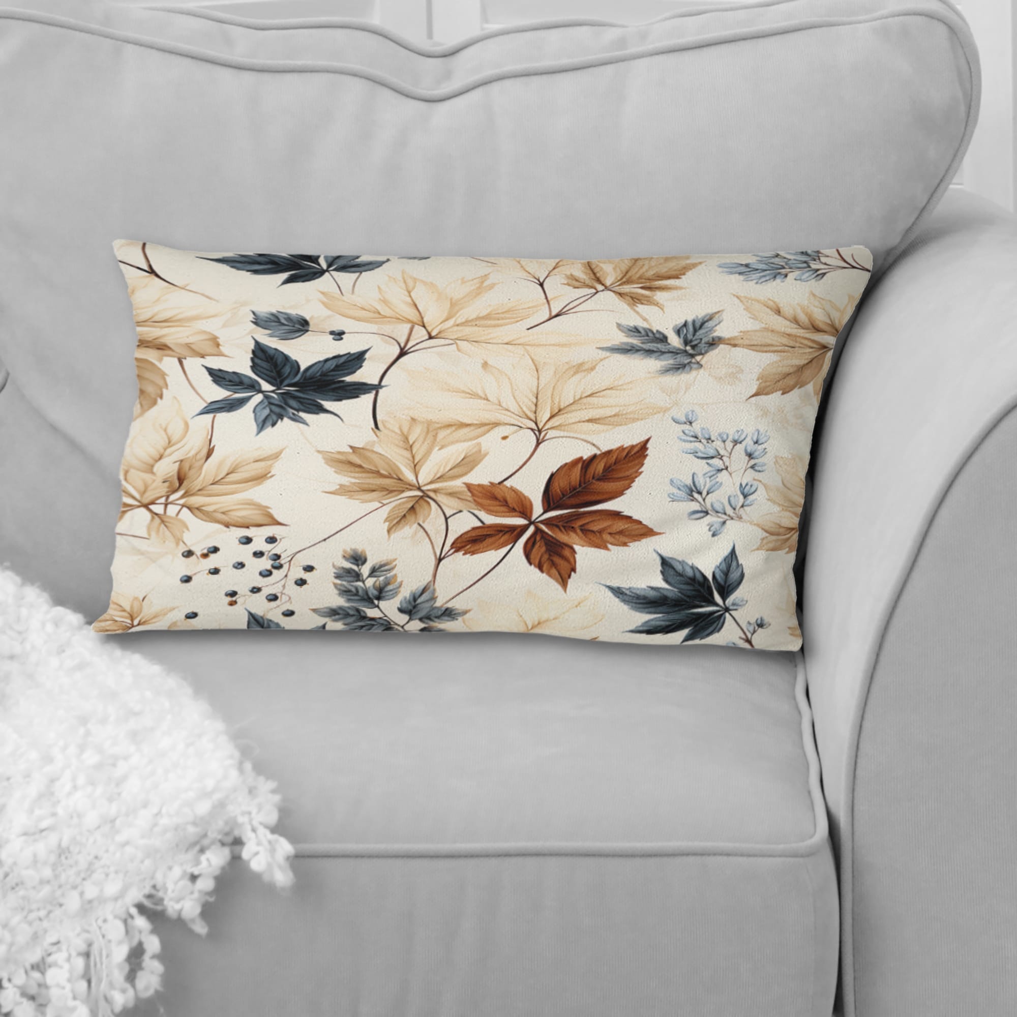 Designart "Vintage Leaves I" Plants Printed Throw Pillow