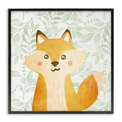 Stupell Whimsical Fox on Florals Framed Giclee Art Design By Kim Allen