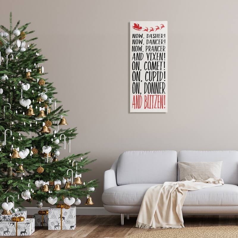 Stupell Holiday Reindeer Names Canvas Wall Art Design By Dogwood Portfolio