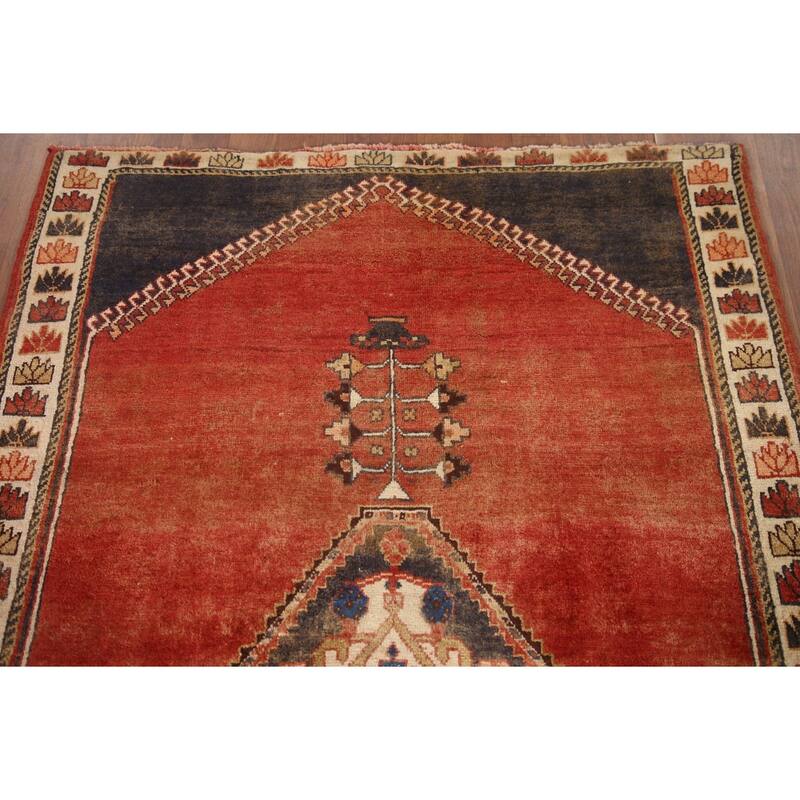 Hand Knotted Oriental 100% Wool Carpet Traditional Medallion Red Shiraz Area Rug - 6' 3'' X 3' 11''