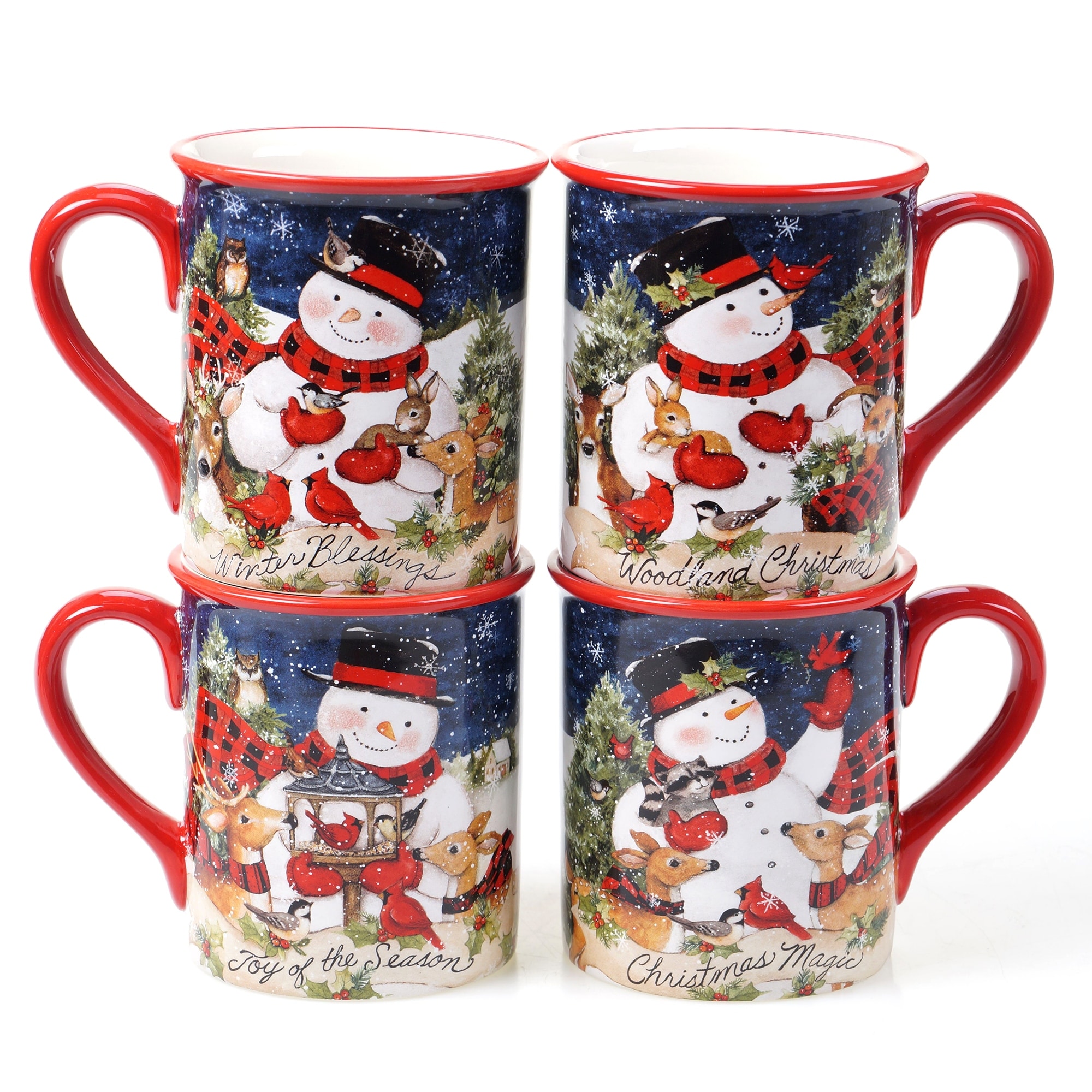 Certified International Magic Of Christmas Snowman 16 oz. Mugs (Set of 4)