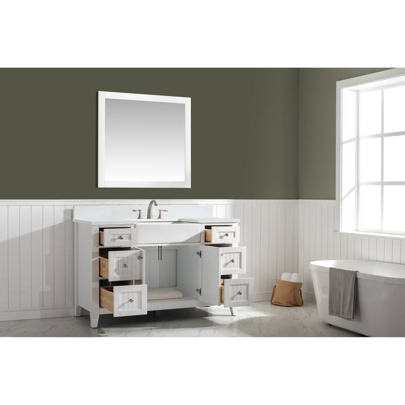 Burbank 54" Single Vanity in White