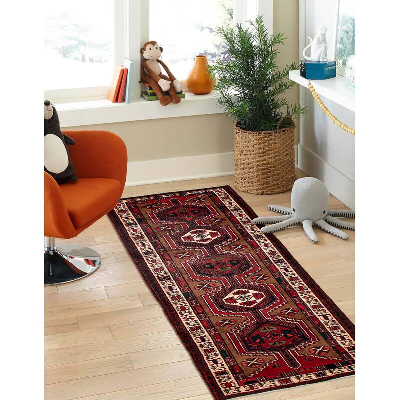 ECARPETGALLERY Hand-knotted Konya Anatolian Brown, Red Wool Rug - 3'7 x 11'5
