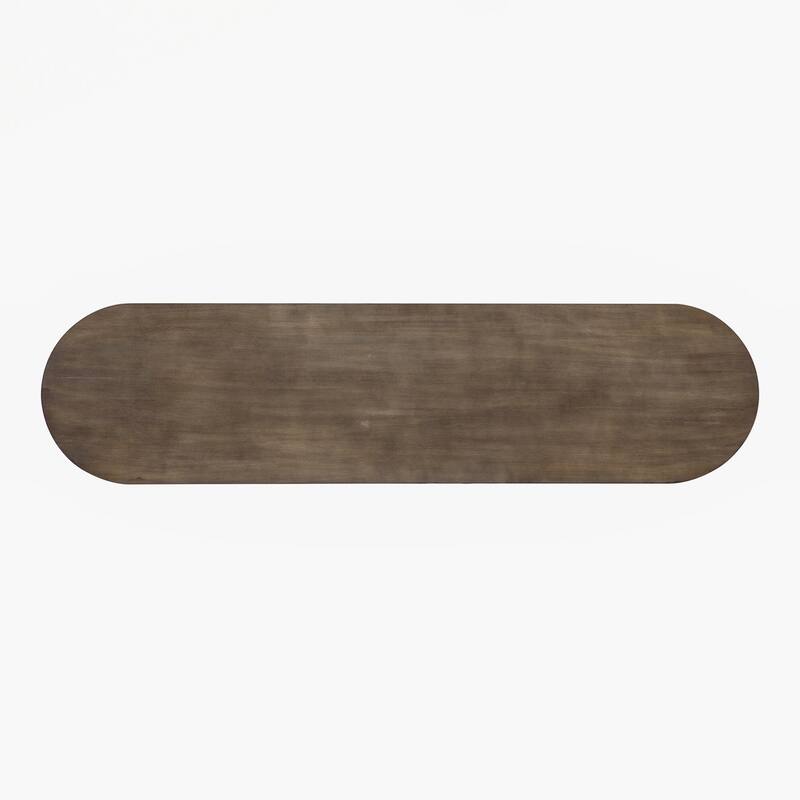 Console Table,Oak Veneer Sofa Table,Curved and Straight Line Design,Behind the Couch, Farmhouse Entryway Table for Entrance