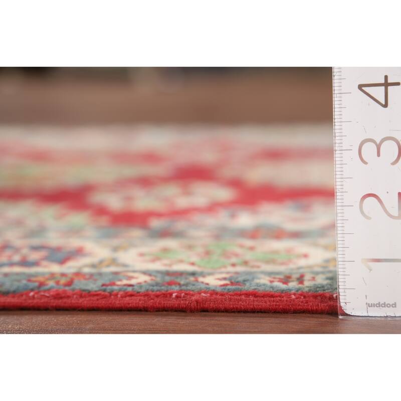 Red Kazak Foyer Rug Handmade Oriental Wool Carpet - 3'4" x 4'11"