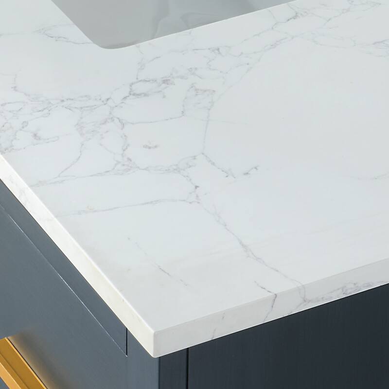 Altair Gazsi Bathroom Vanity with Composite Stone Countertop without Mirror