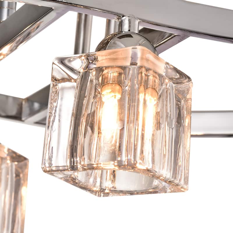 Aika 6-Light Chrome Flush Mount with Clear Shades