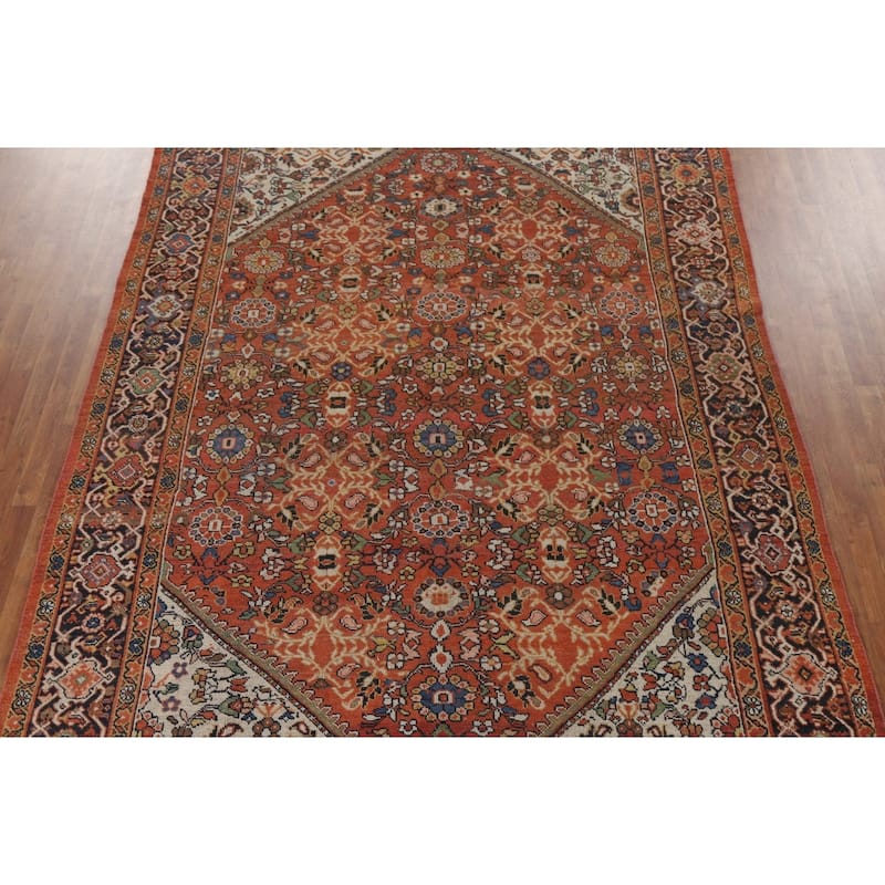 Pre-1900 Antique Mahal Persian Area Rug Hand-Knotted Wool Carpet - 8'4"x 12'0"