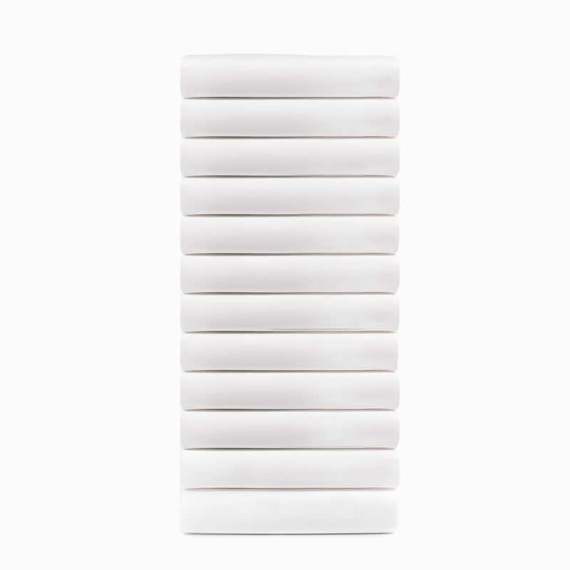 Cotton Blend Hotel Quality White Fitted Sheet Set of 12 by Superior - Full