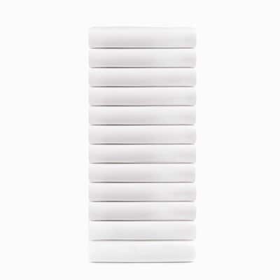 Cotton Blend Hotel Quality White Fitted Sheet Set of 12 by Superior